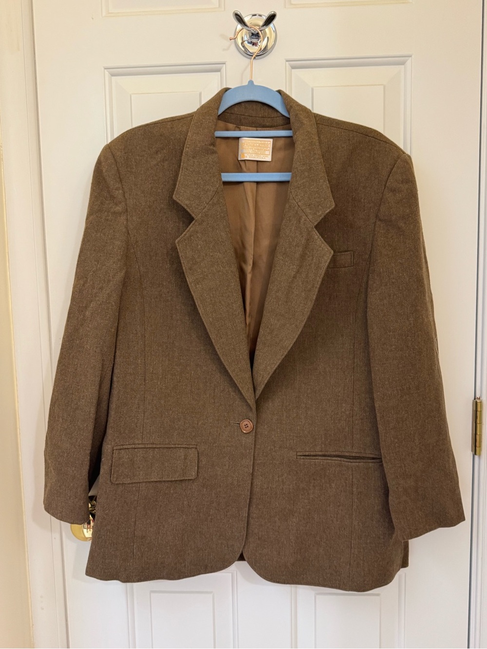 Pendleton Brown Wool Blazer with Golden Label